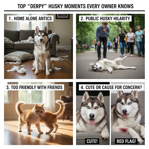 Tổng hợp các tình huống ngáo quen thuộc của chó Husky khi ở nhà, ngoài công cộng và chơi với thú cưng khác