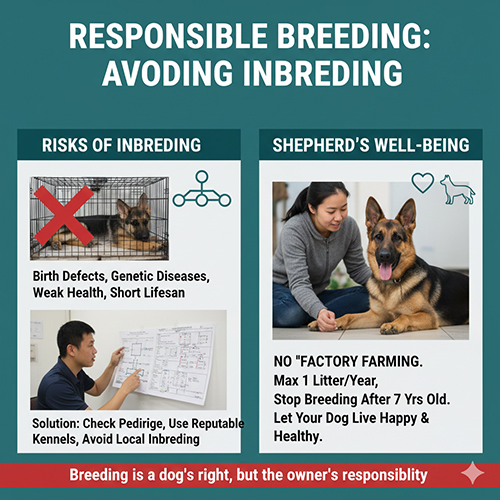 Ảnh minh họa rủi ro cận huyết và khuyến nghị phối giống có trách nhiệm cho chó Becgie để đảm bảo sức khỏe đàn con và phúc lợi chó mẹ.