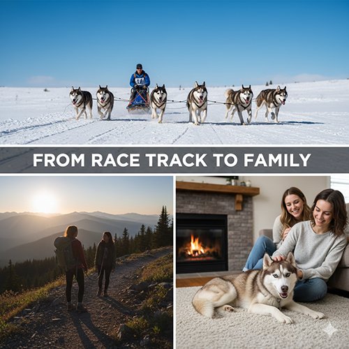 Bộ ảnh Husky từ kéo xe thi đấu đến trở thành thú cưng trong gia đình hiện đại