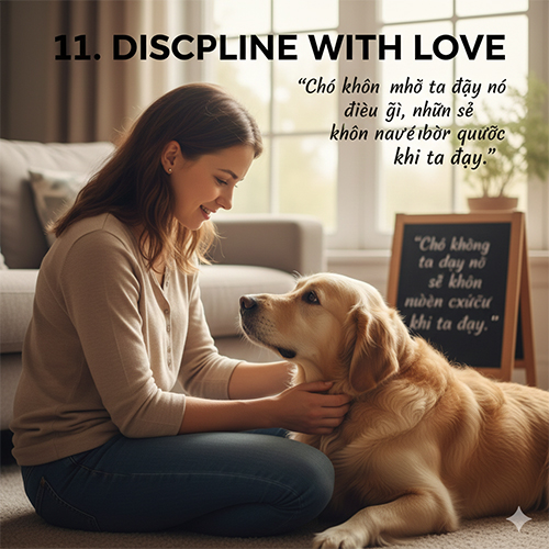 Tư duy đúng khi huấn luyện chó con bằng kỷ luật và yêu thương