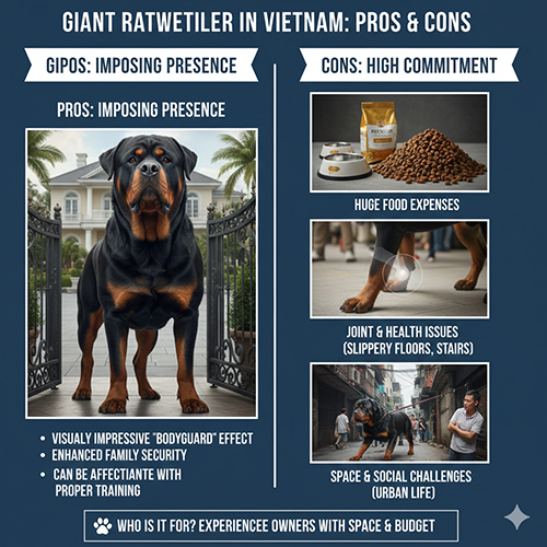 Ưu và nhược điểm khi nuôi chó Rottweiler dòng đại tại Việt Nam với hình ảnh thực tế