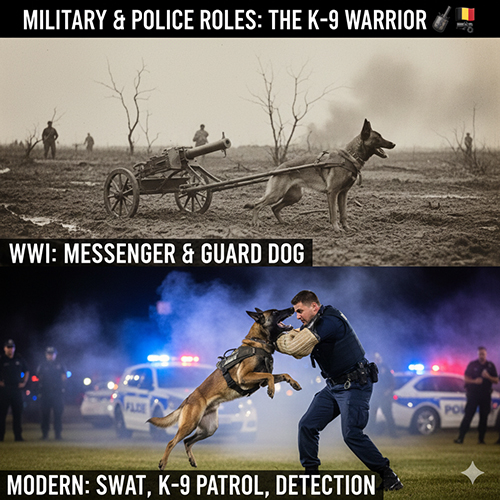 Chó Béc Bỉ Malinois tham gia chiến tranh và huấn luyện K9 hiện đại cùng cảnh sát