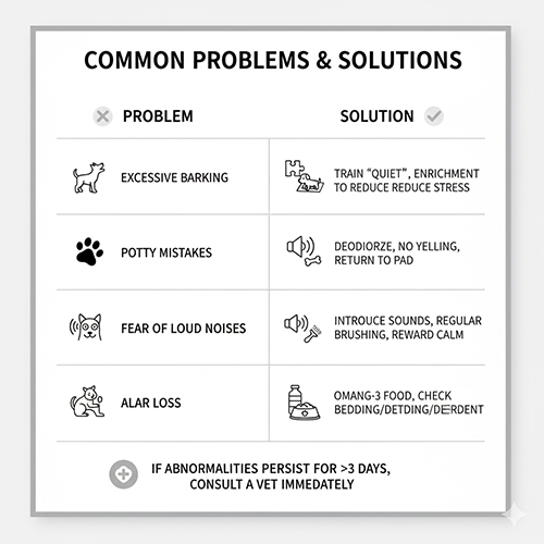 Infographic các vấn đề thường gặp khi nuôi chó cảnh và cách xử lý an toàn tại nhà