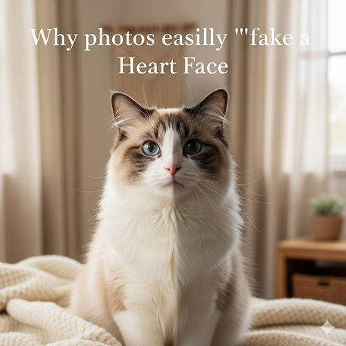 Mèo Ragdoll bicolor trong phòng sáng, ánh sáng cửa sổ tạo cảm giác chữ V ngược rõ hơn bình thường