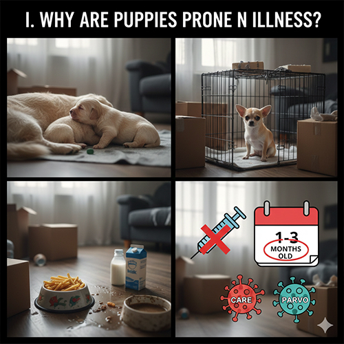 Nguyên nhân khiến chó con dễ mắc bệnh do miễn dịch yếu và chăm sóc chưa đúng