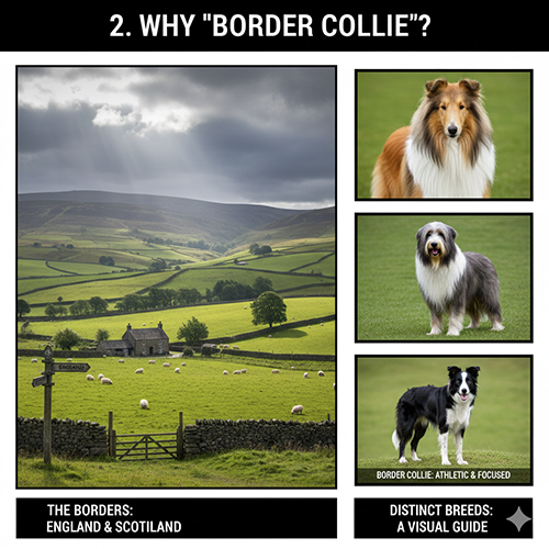 Phong cảnh vùng biên giới Anh – Scotland và hình ảnh các dòng Collie khác nhau