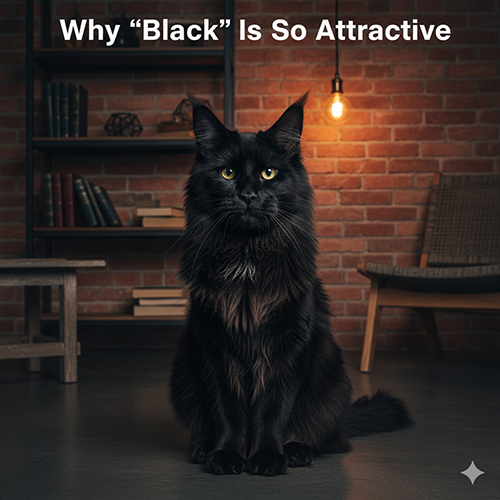 Mèo Maine Coon đen trong không gian brick wall với ánh đèn vàng tạo hiệu ứng retro cuốn hút