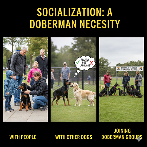 Xã hội hóa chó Doberman với con người chó khác và môi trường xung quanh
