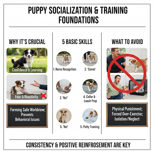 Hướng dẫn xã hội hóa và các kỹ năng nền tảng cho chó Border Collie con