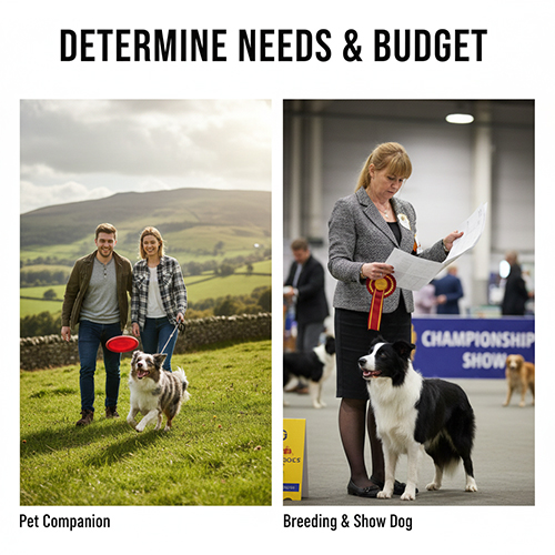 Xác định nhu cầu và ngân sách trước khi mua chó Border Collie: nuôi pet hay chơi giống