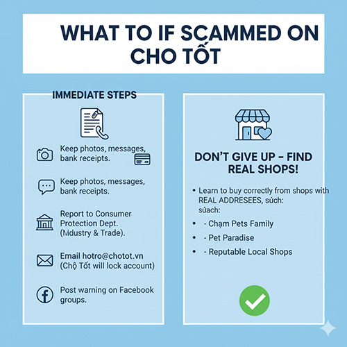 Cách xử lý nhanh khi bị lừa mua chó cảnh trên Chợ Tốt và các bước cần làm