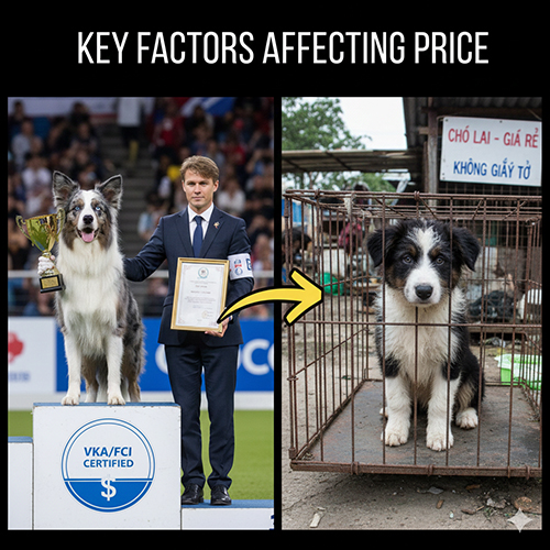 Những yếu tố ảnh hưởng đến giá chó Border Collie: giấy tờ VKA/FCI, thuần chủng, nguồn gốc và rủi ro chó giá rẻ
