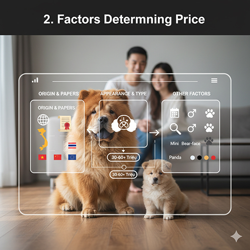Các yếu tố quyết định giá chó Chow Chow