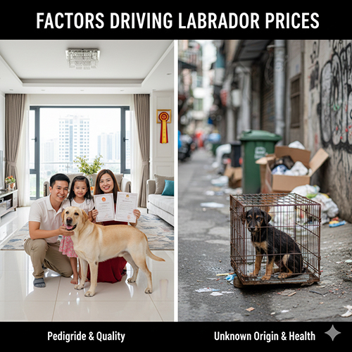 yeu to quyet dinh gia cho labrador qua su khac biet ve pha he chat luong va nguon goc