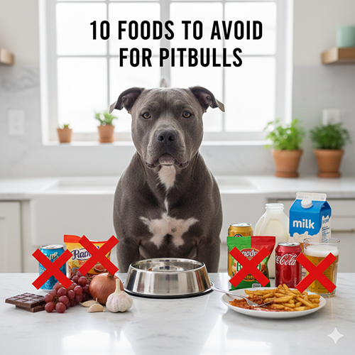 Những thực phẩm Pitbull cần tránh như chocolate, nho, hành tỏi và đồ chiên rán