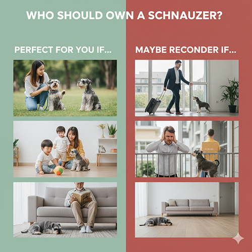 anh tong hop tinh huong nguoi hop va khong hop nuoi schnauzer voi cac khoanh khac gia dinh va cong viec