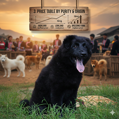 Bảng giá chó Bắc Hà xù theo độ thuần chủng và nguồn gốc nuôi