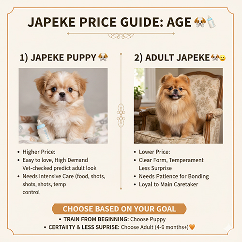 Bảng giá chó Bắc Kinh lai Nhật theo độ tuổi chó con và chó trưởng thành