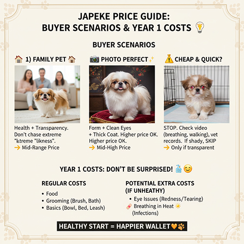 Bảng giá chó Bắc Kinh lai Nhật theo từng tình huống mua phổ biến