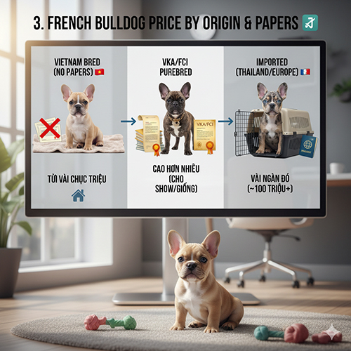 Bảng giá chó Bull Pháp theo nguồn gốc và giấy tờ