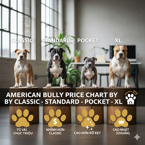 Bang gia cho Bully theo dong Classic, Standard, Pocket va XL