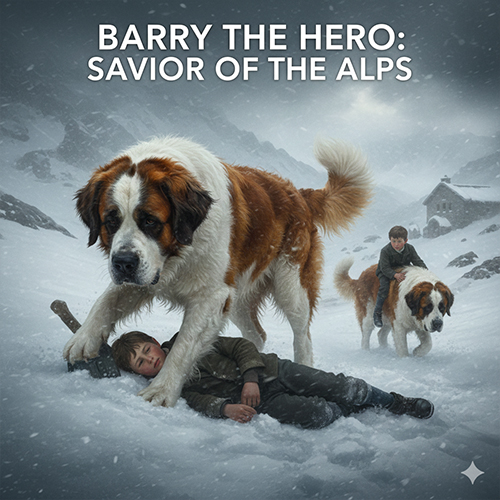 Chó Saint Bernard Barry cứu người bị nạn giữa bão tuyết dãy Alps