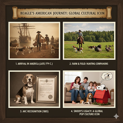 Beagle tiến vào Mỹ – hành trình từ chó săn nông trại đến biểu tượng văn hóa toàn cầu