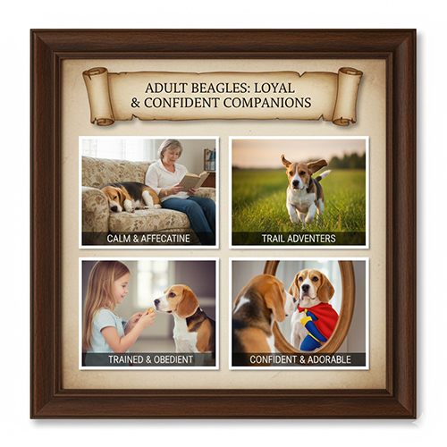 Beagle trưởng thành – tự tin, mạnh mẽ và tình cảm với gia đình