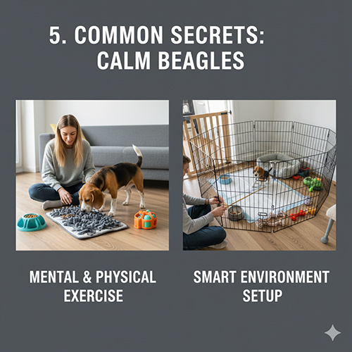 Bí quyết giúp Beagle con và Beagle trưởng thành bình tĩnh hơn thông qua vận động và quản lý môi trường