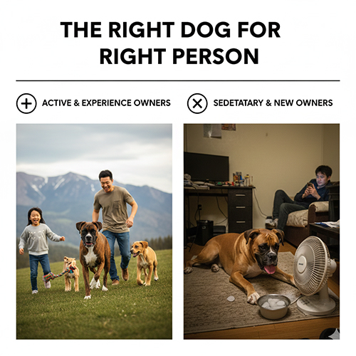 Chó Boxer phù hợp với gia đình năng động và không phù hợp với lối sống ít vận động