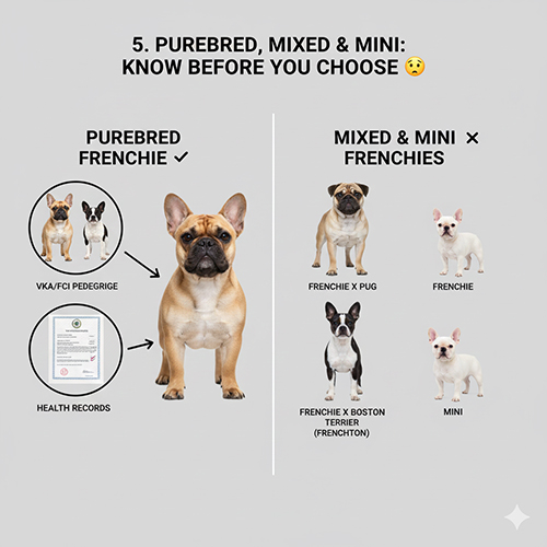 Phân biệt Bull Pháp thuần chủng, lai và dòng mini