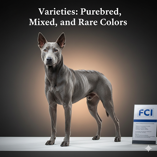 Chó Xoáy Thái màu xanh lam với dáng đứng chuẩn và xoáy lưng rõ nét