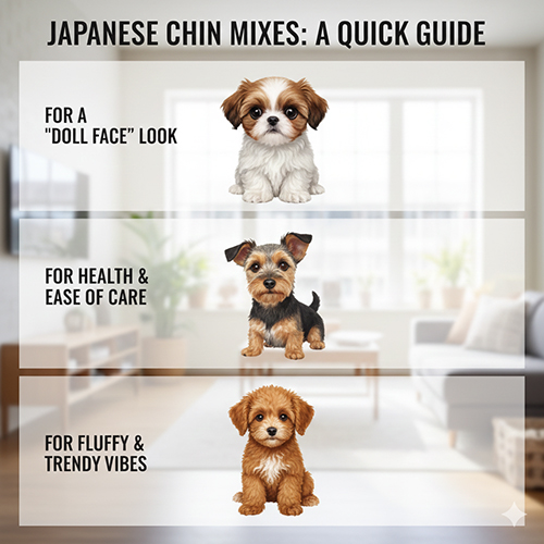 Các giống chó Nhật lai phổ biến được chia theo nhóm mặt búp bê, dễ nuôi và xù bông