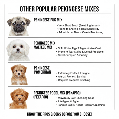 Các kiểu chó Bắc Kinh lai phổ biến như Pug Maltese Phốc Sóc và Poodle