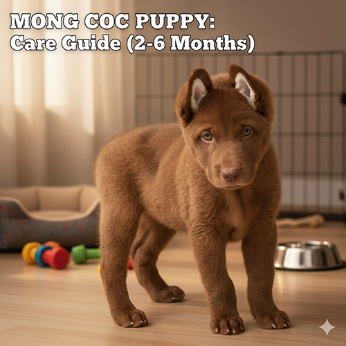 Hướng dẫn cách nuôi và chăm sóc chó Mông Cộc con giai đoạn 2–6 tháng