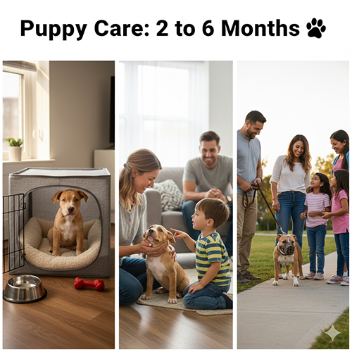 Cách nuôi chó Pitbull con từ 2 đến 6 tháng tuổi an toàn và đúng cách