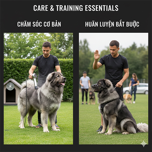 Chăm sóc và huấn luyện chó Ngao Nga Caucasian Shepherd đúng cách