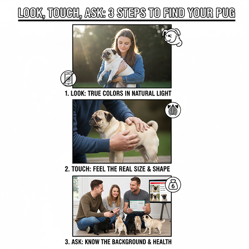 Cách nhìn, sờ và hỏi để chọn đúng màu lông và kích thước chó Pug
