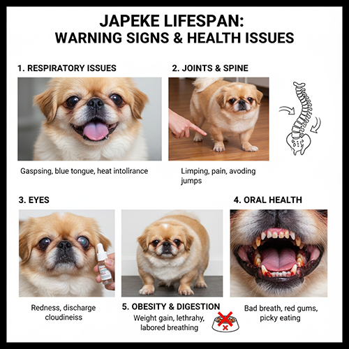 Các vấn đề sức khỏe làm giảm tuổi thọ chó Bắc Kinh lai Nhật và dấu hiệu sớm