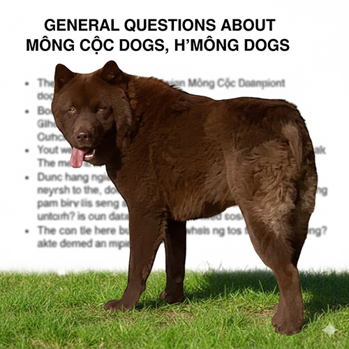 chó Mông Cộc màu nâu đứng trên bãi cỏ, dùng làm ảnh đại diện cho mục câu hỏi chung về chó H’Mông cộc đuôi