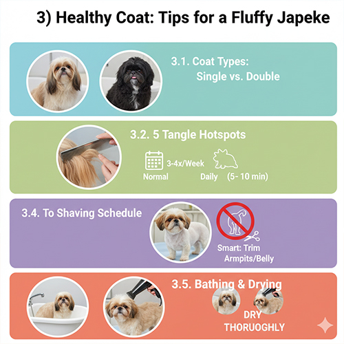 Hướng dẫn chăm sóc lông chó Bắc Kinh lai Nhật giúp lông bông đẹp và hạn chế rối