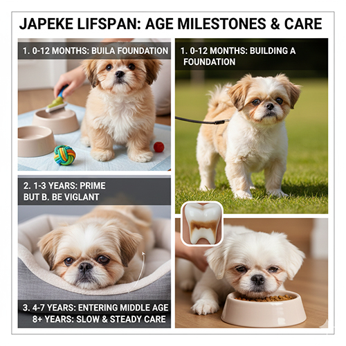 Dấu mốc sức khỏe và cách chăm sóc chó Bắc Kinh lai Nhật theo từng độ tuổi