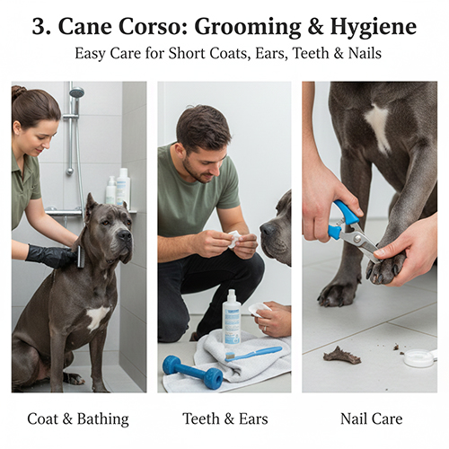 chăm sóc lông da và vệ sinh hằng ngày cho chó ngao ý cane corso