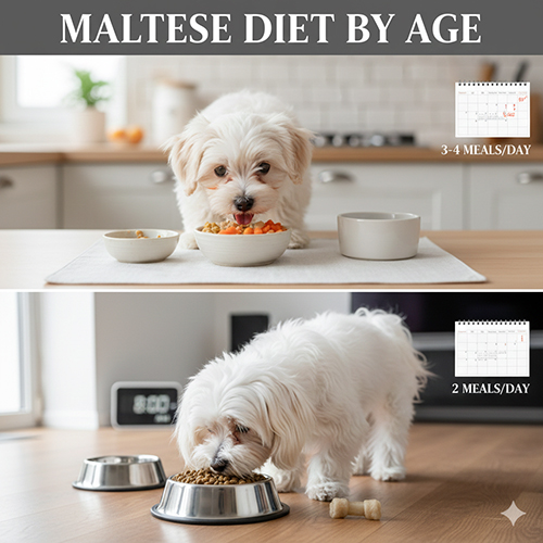 Chế độ ăn cho chó Maltese theo độ tuổi với số bữa và khẩu phần phù hợp