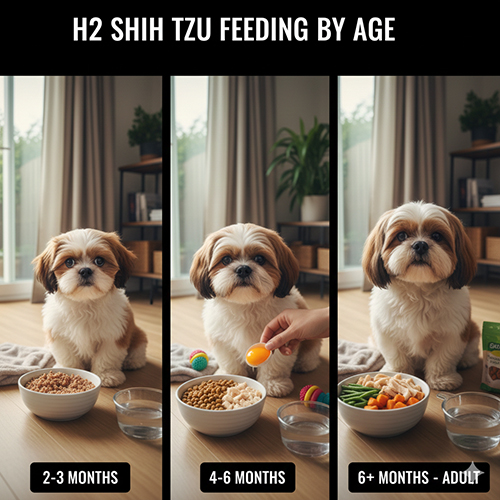 Cách cho chó Shih Tzu ăn theo từng giai đoạn tuổi từ chó con đến trưởng thành