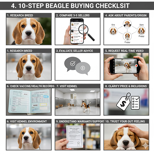 Checklist 10 bước quan trọng trước khi mua chó Beagle – giúp chọn đúng bé và đúng người bán