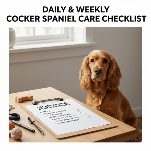 Checklist chăm sóc chó Cocker Spaniel hằng ngày và hằng tuần dễ áp dụng
