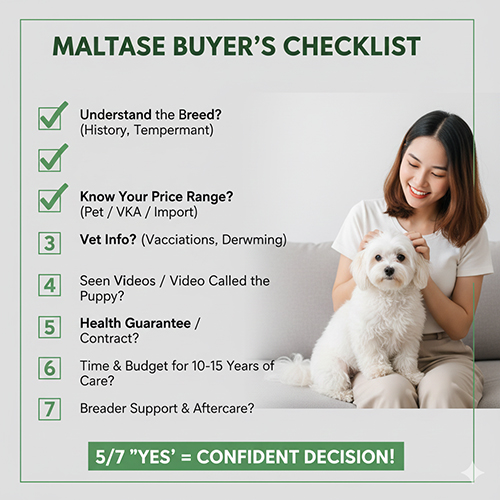 Checklist mua chó Maltese: hiểu giống, xác định phân khúc giá, kiểm tra tiêm phòng tẩy giun, video, bảo hành và hỗ trợ sau bán