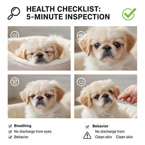 Checklist kiểm tra sức khỏe chó Bắc Kinh trước khi mua trong 5 phút