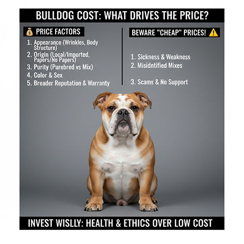 Chi phí nuôi và các yếu tố ảnh hưởng đến giá Bulldog Anh